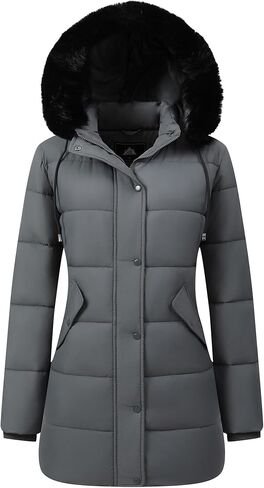 GOLDLADIES Women's Winter Coat Long Waterproof Parka - Warm Snow Jacket for Women,Windproof Winter Jacket for Cold Weather in Saudi Arabia