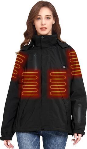Women Heated Jacket with 18400mAh Power Bank,Women's Heated Coat for Winter Warm,Electric Heating Coat in Kuwait