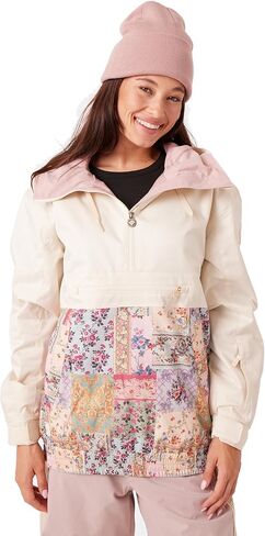 Roxy Women's Downtown Anorak Jacket – 10k Waterproof, Insulated, Oversized Fit Pullover in Saudi Arabia