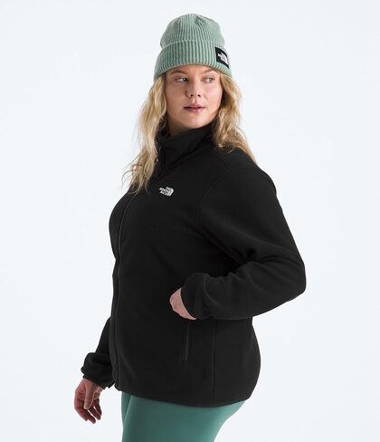 سترة صوفية جليدية للسيدات من THE NORTH FACE | جيوب يدوية بسحاب ورباط مطاطي على الياقة والأساور والحاشية in Kuwait