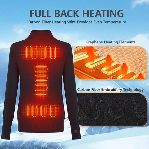 Heated Thermal Top for Women Electric Sweater Shirt Base Layer in Saudi Arabia