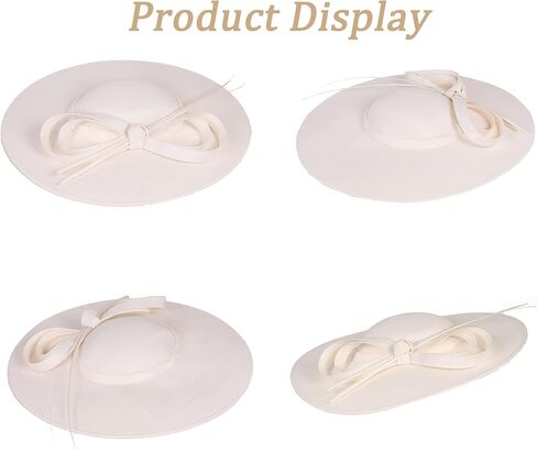 Elegant Wide Brim Wedding Fascinators Women Church Hats Formal Kentucky Dress Derby Hats with Bowknot in Saudi Arabia