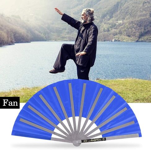 Alomejor Tai Chi Fan، مروحة الفنون القتالية الصينية، هيكل من الفولاذ المقاوم للصدأ، تصميم خفيف الوزن، متين، مثالي للتدريب، للمبتدئين، المتقدمين in Kuwait