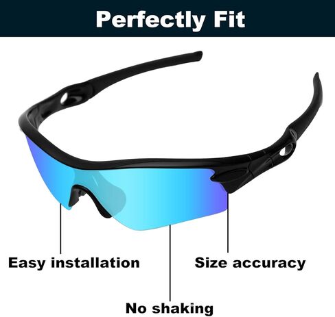Polarized Lenses Replacement for Oakley Radar Path Vented Sunglasses with Impact Resistance, UV Rays Protection and Multifunctional Protection(Stealth Black & Metallic Silver) in Saudi Arabia