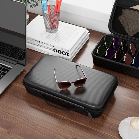 Travel Sunglasses Organizer​,​ Hard Shell​ Sunglass Case Adjustable Slots for Multiple ​Sunglass Eyeglass Case in Saudi Arabia