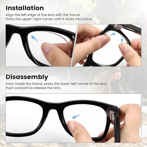 Replacement Clear& Blue Light Blocking Lenses for Ray-Ban Meta Wayfarer RW4006/(Gen 2) RW4012 50mm& RW4008 RW4012 53mm in Saudi Arabia