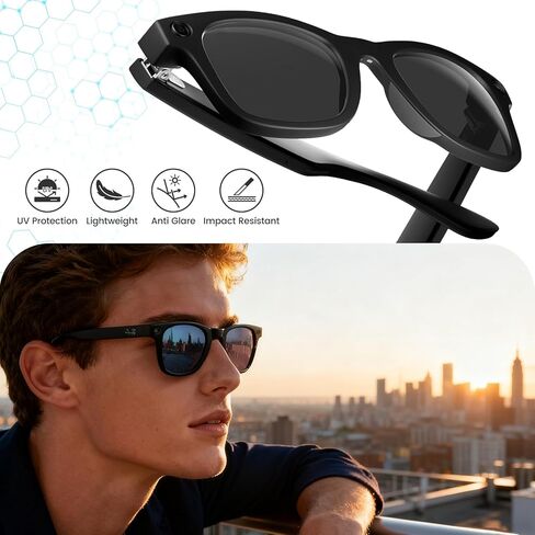 Replacement Polarized Lenses Compatible with Ray-Ban Meta Wayfarer RW4006/(Gen 2) RW4012 50mm& RW4008 RW4012 53mm in Saudi Arabia
