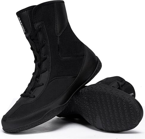 Wrestling Boxing Boots Wide for Men High Top Breathable Lightweight Non-Slip for Competition & Training in Kuwait