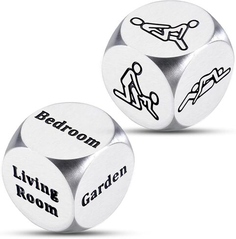 Santa Swap Gift Exchange Dice Stocking Stuffers for Women Men, Anniversary Steel Decision Dice Gifts for Couples Boyfriend Girlfriend Husband Wife White Elephant Gifts for Adults Christmas Gift Ideas in Kuwait