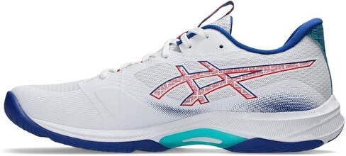 ASICS Men's Netburner Ballistic FlyteFoam 4 Volleyball Shoes, 9.5, White/ASICS Blue in Saudi Arabia