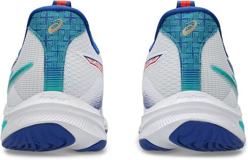 ASICS Men's Netburner Ballistic FlyteFoam 4 Volleyball Shoes, 9.5, White/ASICS Blue in Saudi Arabia