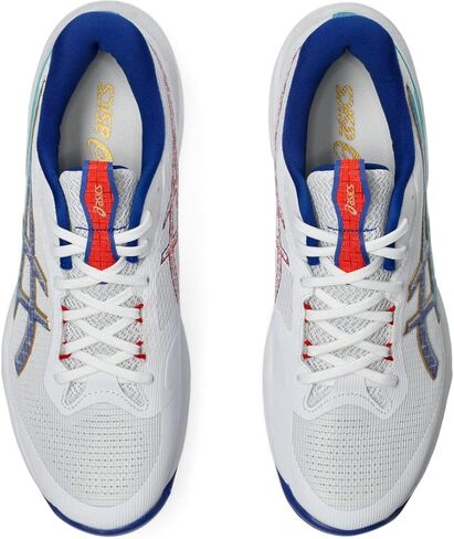 ASICS Men's Netburner Ballistic FlyteFoam 4 Volleyball Shoes, 9.5, White/ASICS Blue in Saudi Arabia