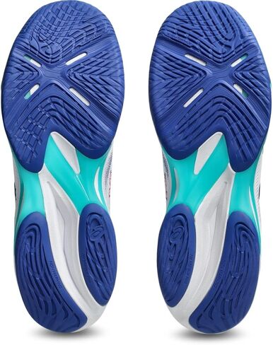ASICS Men's Netburner Ballistic FlyteFoam 4 Volleyball Shoes, 9.5, White/ASICS Blue in Saudi Arabia
