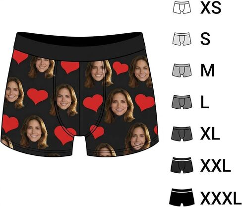 Custom Photo Boxer Briefs for Men - Personalized Gift with Face for Husband, Boyfriend, Dad - Funny Valentine's Day & Birthday Gift in Saudi Arabia