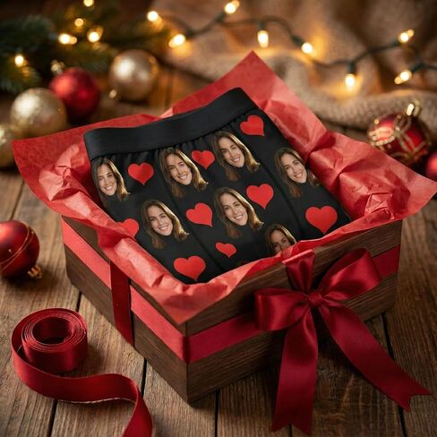 Custom Photo Boxer Briefs for Men - Personalized Gift with Face for Husband, Boyfriend, Dad - Funny Valentine's Day & Birthday Gift in Saudi Arabia