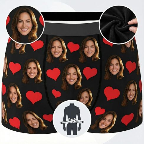 Custom Photo Boxer Briefs for Men - Personalized Gift with Face for Husband, Boyfriend, Dad - Funny Valentine's Day & Birthday Gift in Saudi Arabia