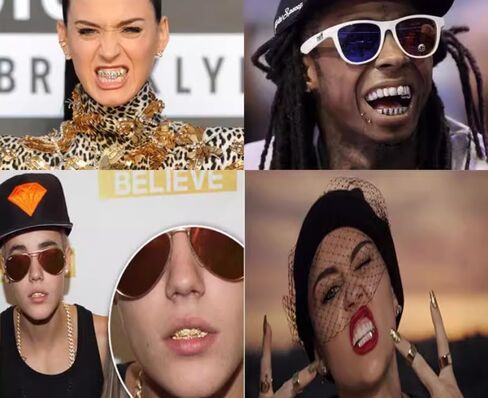 Grillz for Hip Hop 8-Tooth Full Diamond Gold Plated 2-Piece Set Sparkling Luxury Adjustable for Hip Hop Party Music Festival in Saudi Arabia