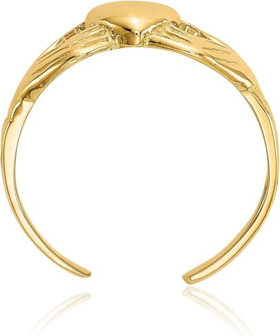 IceCarats 14K Solid Yellow Gold Heart Love Irish Claddagh Celtic Adjustable Toe Ring Open Midi Band Summer Beach Jewelry in Saudi Arabia