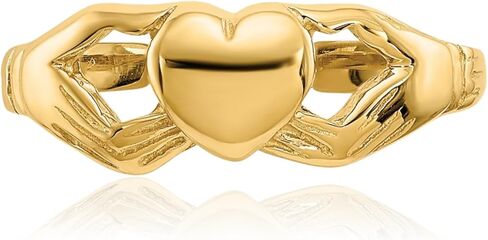 IceCarats 14K Solid Yellow Gold Heart Love Irish Claddagh Celtic Adjustable Toe Ring Open Midi Band Summer Beach Jewelry in Saudi Arabia