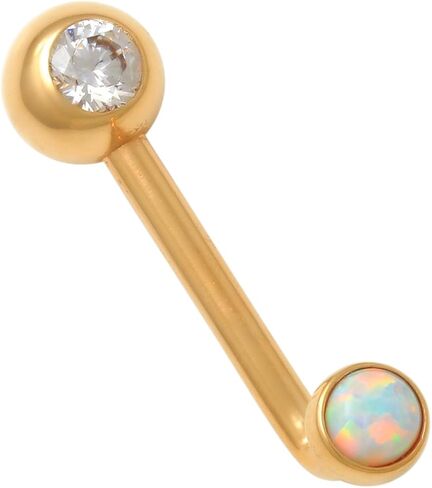 ANYGOLDS 14k Real Solid Gold Ball L-shaped Barbell - 14 Gauge VCH Christina Vaginal Hood Venus Genital Body Piercing Jewelry For Women – Perfect for Minimalist Design - Sold as a Single in Saudi Arabia