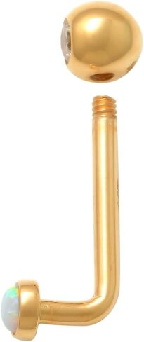 ANYGOLDS 14k Real Solid Gold Ball L-shaped Barbell - 14 Gauge VCH Christina Vaginal Hood Venus Genital Body Piercing Jewelry For Women – Perfect for Minimalist Design - Sold as a Single in Saudi Arabia