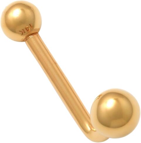 ANYGOLDS 14k Real Solid Gold Ball L-shaped Barbell - 14 Gauge VCH Christina Vaginal Hood Venus Genital Body Piercing Jewelry For Women – Perfect for Minimalist Design - Sold as a Single in Saudi Arabia