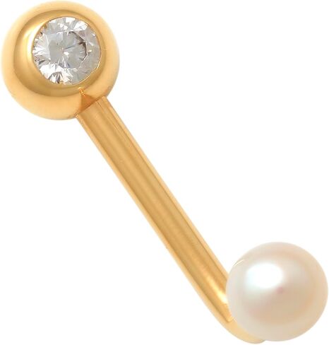 ANYGOLDS 14k Real Solid Gold Ball L-shaped Barbell - 14 Gauge VCH Christina Vaginal Hood Venus Genital Body Piercing Jewelry For Women – Perfect for Minimalist Design - Sold as a Single in Saudi Arabia