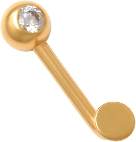 ANYGOLDS 14k Real Solid Gold Ball L-shaped Barbell - 14 Gauge VCH Christina Vaginal Hood Venus Genital Body Piercing Jewelry For Women – Perfect for Minimalist Design - Sold as a Single in Saudi Arabia