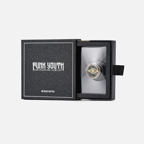 PUNKYOUTH Celestial Eye Double Flare Ear Tunnels – Astrological Orbit Plugs with Gothic Symbols, Steampunk Gauge Jewelry for Women Men, 00g–1 inch Stretched Ears in Saudi Arabia