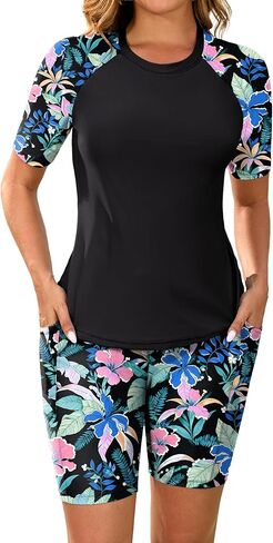 Arolina Rash Guard for Women 2 Piece Swimsuits UPF 50 Swim Shirts with Boyshorts Modest Bathing Suit Swimwear in Saudi Arabia