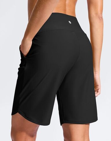 G Gradual Women's 9" Long Swim Board Shorts High Waisted Quick Dry Beach Swimming Shorts for Women with Pockets Liner in Saudi Arabia