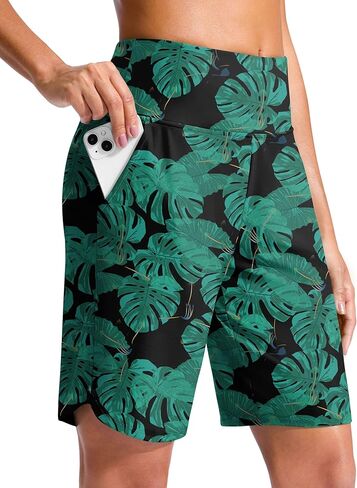G Gradual Women's 9" Long Swim Board Shorts High Waisted Quick Dry Beach Swimming Shorts for Women with Pockets Liner in Saudi Arabia