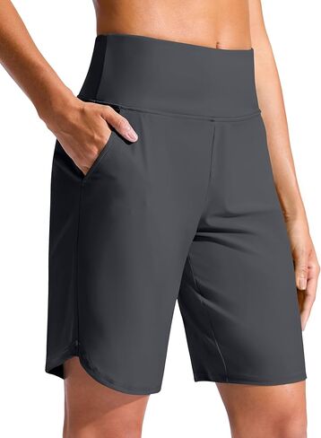 G Gradual Women's 9" Long Swim Board Shorts High Waisted Quick Dry Beach Swimming Shorts for Women with Pockets Liner in Saudi Arabia