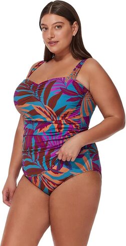 الملف الشخصي من Gottex Plus Size Tankini Top - حمالة صدر داخلية مدمجة، أشرطة قابلة للتعديل، بطانة أمامية، الجزء السفلي يباع بشكل منفصل in Kuwait