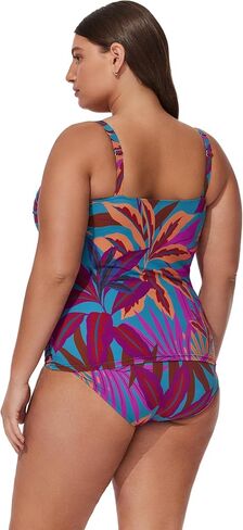 الملف الشخصي من Gottex Plus Size Tankini Top - حمالة صدر داخلية مدمجة، أشرطة قابلة للتعديل، بطانة أمامية، الجزء السفلي يباع بشكل منفصل in Kuwait