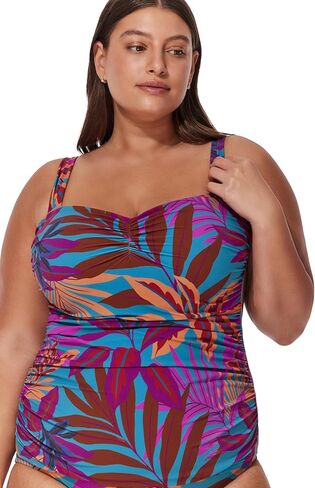 الملف الشخصي من Gottex Plus Size Tankini Top - حمالة صدر داخلية مدمجة، أشرطة قابلة للتعديل، بطانة أمامية، الجزء السفلي يباع بشكل منفصل in Kuwait