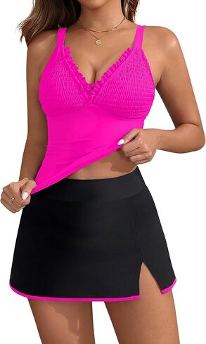 BMJL Womens Tankini Bathing Suits High Waisted Two Piece Swimsuits Tummy Control Swim Dress Skirt Vintage Swimwear in Kuwait
