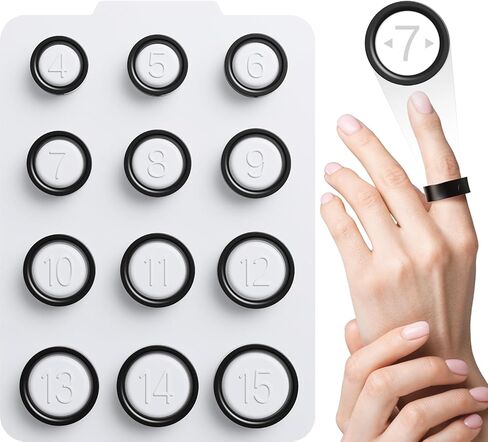 مجموعة مقاسات Ring 4، متوافقة مع Oura Ring4، أداة قياس الإصبع الاحترافية، حلقة ذكية ابحث عن خاتمك قبل شراء الخاتم، مقاس 4 إلى 15 - أسود in Saudi Arabia