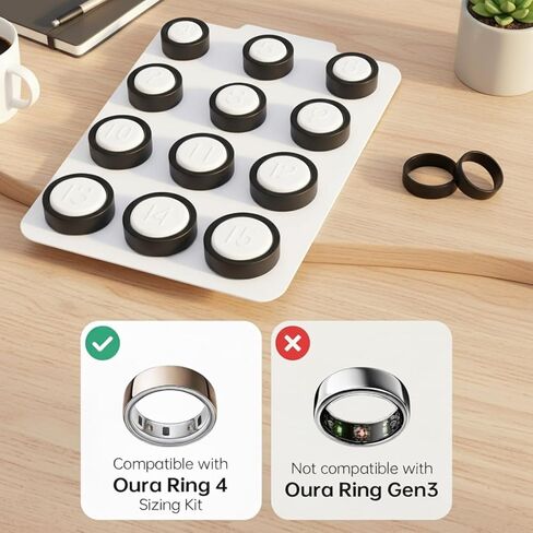 مجموعة مقاسات Ring 4، متوافقة مع Oura Ring4، أداة قياس الإصبع الاحترافية، حلقة ذكية ابحث عن خاتمك قبل شراء الخاتم، مقاس 4 إلى 15 - أسود in Saudi Arabia