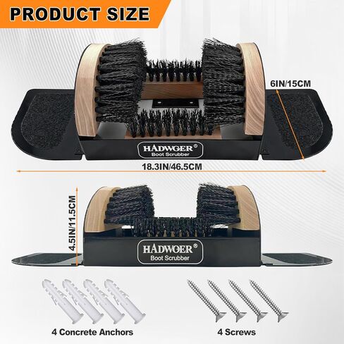 Hadwoer Boot Brush Scraper Outdoor – Heavy Duty Boot Scrubber & Shoe Cleaner Brush for Mud, Dirt & Snow – Durable Outdoor Boot Cleaner in Saudi Arabia