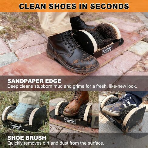 Hadwoer Boot Brush Scraper Outdoor – Heavy Duty Boot Scrubber & Shoe Cleaner Brush for Mud, Dirt & Snow – Durable Outdoor Boot Cleaner in Saudi Arabia
