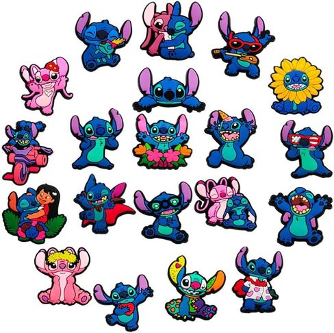 20Pcs Stitch Shoe Decoration Charms for Croc Clog Sandals, Shoe Accessories Charms for Adults in Saudi Arabia