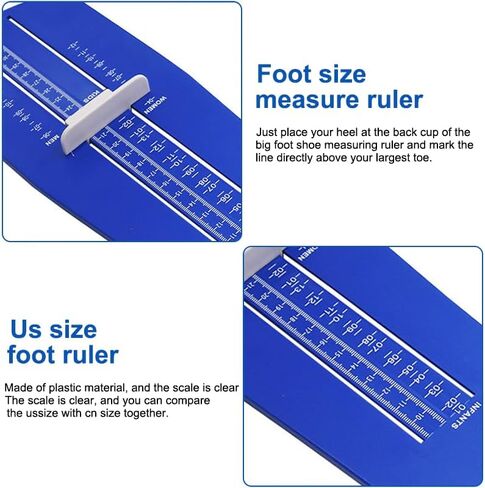Foot Measurement Device For Men Women Adults, US Standard Shoe Size Measuring Devices for All Sizes, Accurate, Easy To Use Foot Length Ruler, Blue in Saudi Arabia