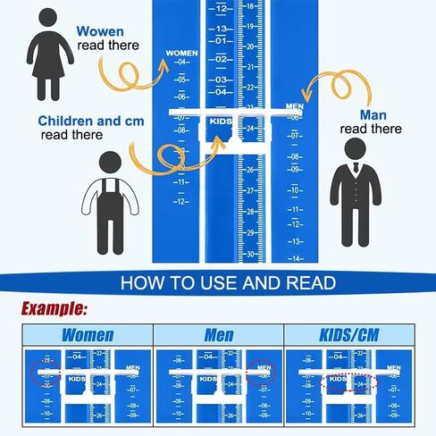 Foot Measurement Device For Men Women Adults, US Standard Shoe Size Measuring Devices for All Sizes, Accurate, Easy To Use Foot Length Ruler, Blue in Saudi Arabia