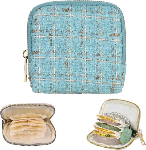 Small Travel Jewelry Case, Soft Velvet Organizer Pouch for Bangle, Bracelets, large Earrings, Beaded necklace, Anti-Scratch & Portable Jewelry Bag Holder for Travel & Everyday Use (Purple) in Saudi Arabia