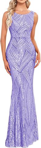Glitter Formal Dresses Long Evening Gowns Bodycon Mermaid Sparkly Sequin Boat Neck Cocktail Party Dress in Saudi Arabia