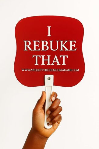 AMEN/I REBUKE THAT Hand Fan Friend Bundle - 2 Double-Sided Church Fans with AMEN & I REBUKE THAT Messages - Church Service, Bible Study, Game Nights, Brunch & Office Fun in Saudi Arabia