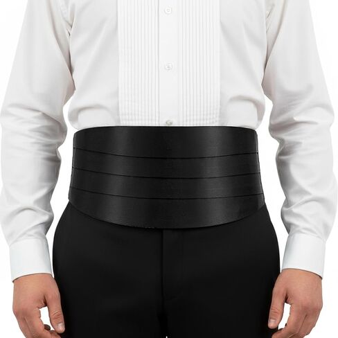 الرجال الصلبة اللون Cummerbund رسمي الساتان قابل للتعديل Cummerbund أسود سهرة Cumberbund قابل للتعديل الساتان الأسود Cumberbund للمناسبات الرسمية وحفلات التخرج الزفاف والمناسبات الخاصة in Kuwait