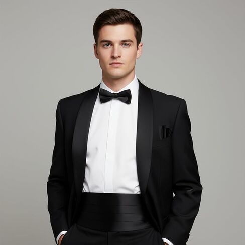 Yolev Black Cummerbund for Men,34" Cumberbund Black with Adjustable Band,Formal Satin Men's Cummerbund for Tuxedo Accessories Perfect for Weddings, Proms and Formal Events in Saudi Arabia