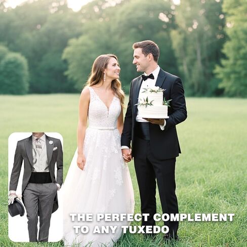 Yolev Black Cummerbund for Men,34" Cumberbund Black with Adjustable Band,Formal Satin Men's Cummerbund for Tuxedo Accessories Perfect for Weddings, Proms and Formal Events in Saudi Arabia